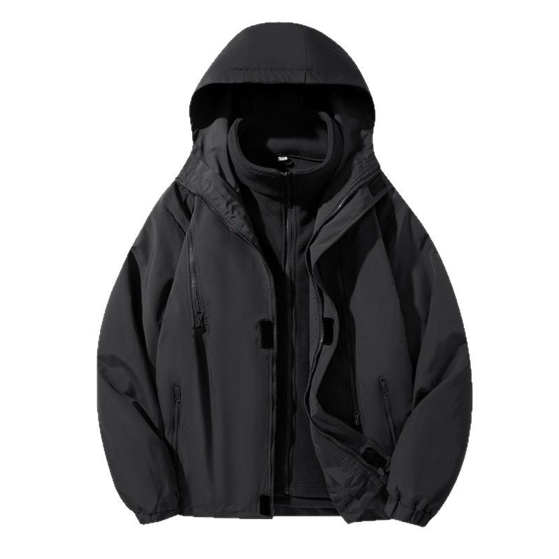Herren zweiteiliger Regen- und Thermojacke mit abnehmbarer Fleece-Innenjacke und winddichter Membran EB