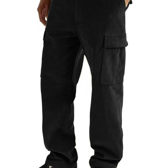 Herren nan Cord-Cargo-Jogginghose mit elastischem Bund, Kordelzug und aufgesetzten Klappentaschen EB