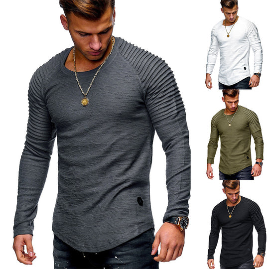 Herren Langarmshirt mit strukturierter Oberfläche und Raglanärmeln EB