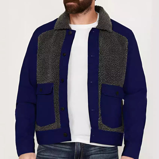 Herren warme Fleecejacke mit praktischen Taschen und weichem Kragen EB