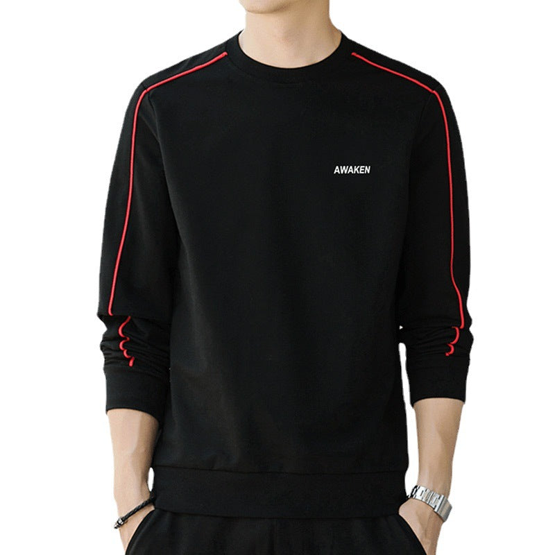 Herren Crewneck‑Sweatshirt mit Kontrastpaspel und schmaler Silhouette EB