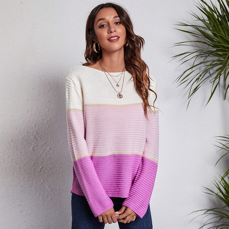 Damen Pullover mit geometrischem Strukturdesign und weitem Schnitt EB