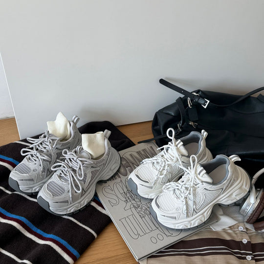 Damen Sportliche Sneakers mit atmungsaktiver Mesh-Oberfläche und stoßdämpfender Sohle EB