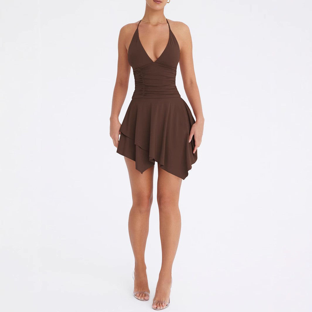EB | Kleid mit tiefem V-Ausschnitt und Neckholder-Trägern