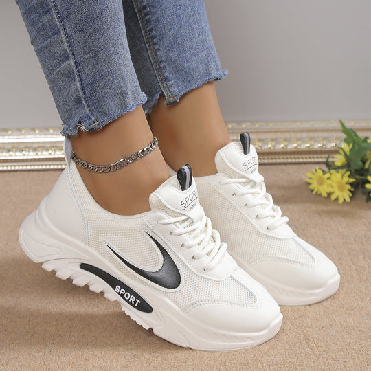 Damen Sportliche Sneakers mit atmungsaktiver Mesh-Oberfläche und stabiler Laufsohle EB