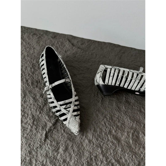 Damen Riemchen Ballerinas mit transparentem Design EB