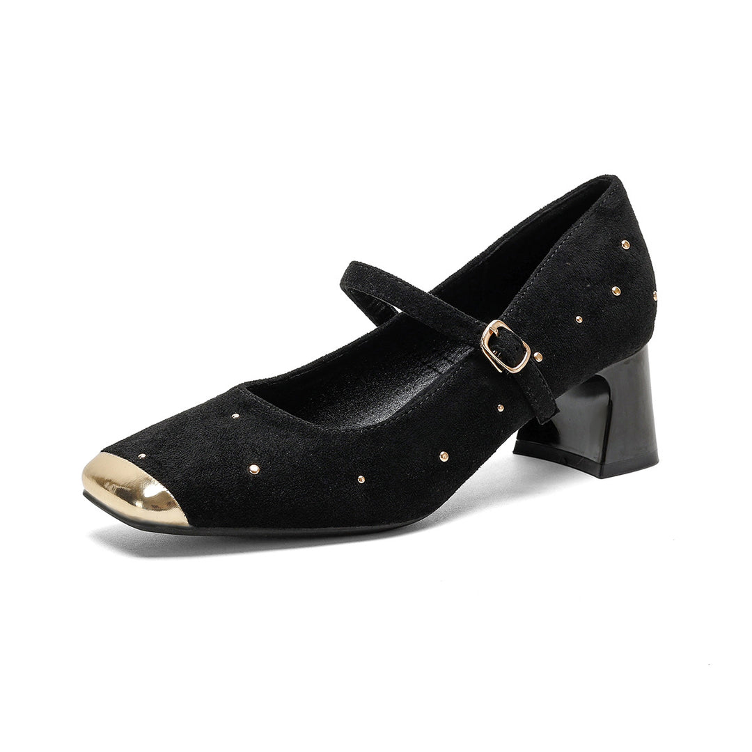 Damen Pumps mit elegantem Riemchen und funkelnden Strassapplikationen EB