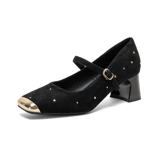 Damen Pumps mit elegantem Riemchen und funkelnden Strassapplikationen EB