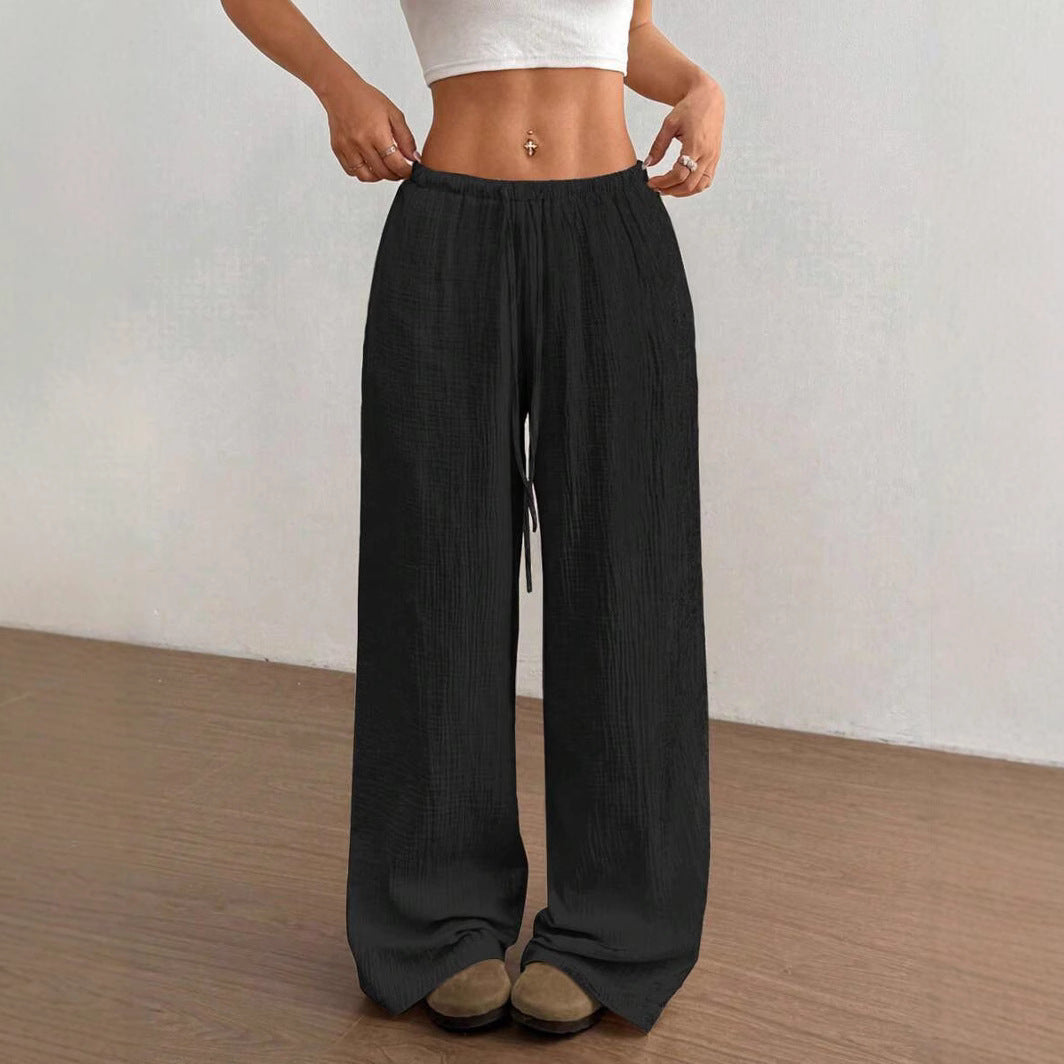 Damen Weite Sommerhose mit elastischem Bund und lockerem Schnitt EB