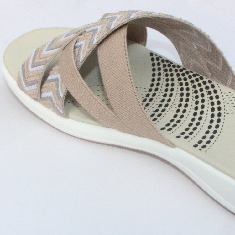 Damen Bequeme Riemchen-Sandalen mit ergonomischem Fußbett EB