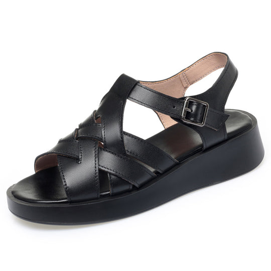 Damen Wedge-Sandaletten mit elastischem Riemendesign und komfortabler Sohle EB