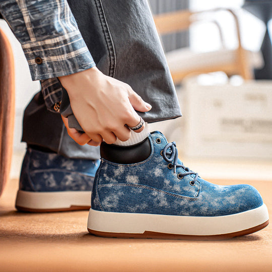 Damen Hochwertige Denim-Boots mit rutschfester Sohle und atmungsaktivem Innenfutter EB