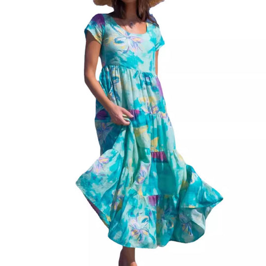 Damen maxikleid mit traumhaften Blumendruck EB