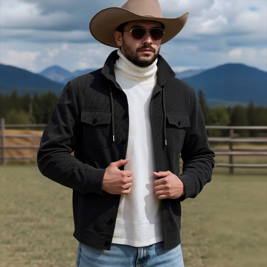 Herren lässige Strickjacke mit praktischen Brusttaschen und modernem Stehkragen EB