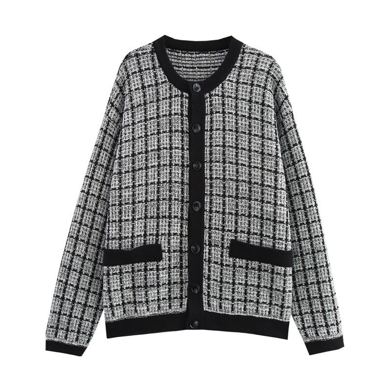 Damen Strickjacke im klassischen Karomuster EB