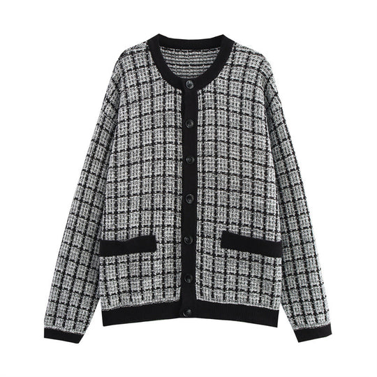 Damen Strickjacke im klassischen Karomuster EB