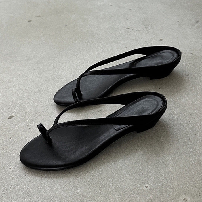Damen elegante Zehentrenner-Sandaletten mit minimalistischem Design und modischem Riemen EB