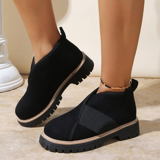 Damen modische Chelsea-Stiefel mit rutschfester Sohle und elastischem Einsatz EB