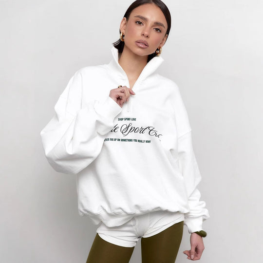 EB | Sweatshirt Halbzip und Buchstaben Druck
