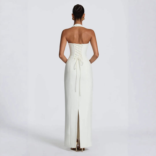 Damen Elegantes Abendkleid mit tiefem Herz-Ausschnitt und schwingendem Saum EB