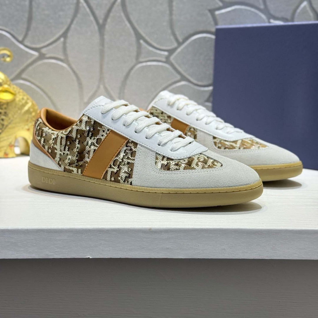Damen Sneakers aus hochwertigem Leder mit elegantem Muster und rutschfester Sohle EB