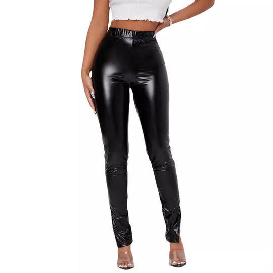 Damen Hochglänzende Leggings mit figurbetonter Passform EB