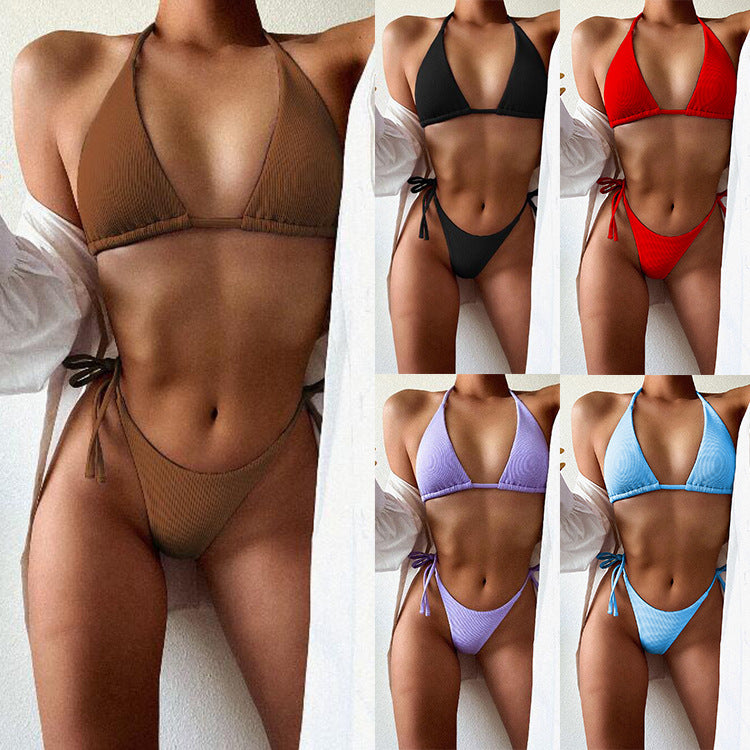 Damen Triangel-Bikini-Set mit raffinierten Rippdetails EB
