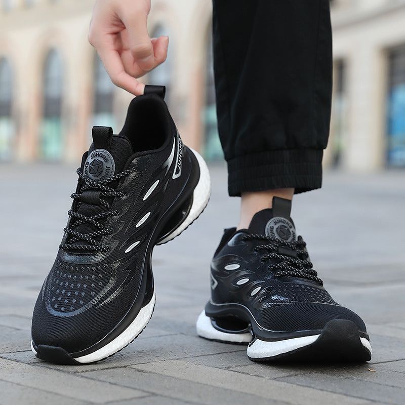 Herren gedämpfter Trainings- und Laufschuh mit dualer Luftkammer-Zwischensohle und atmungsaktivem Mesh-Obermaterial EB