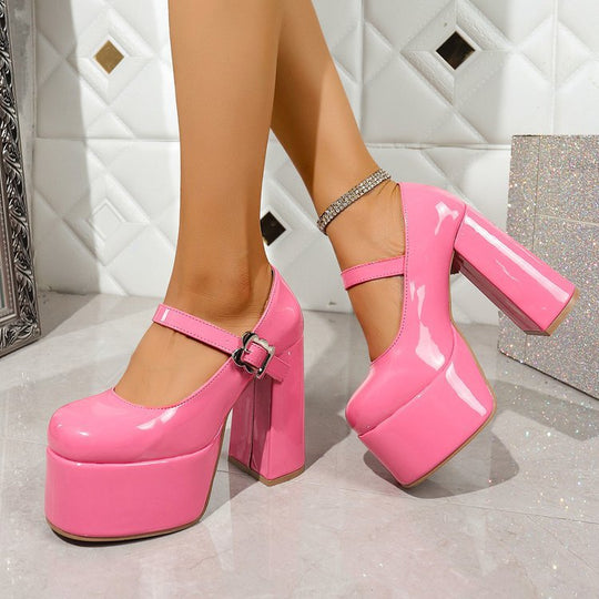Damen Plateau-Pumps mit verstellbarem Riemen EB