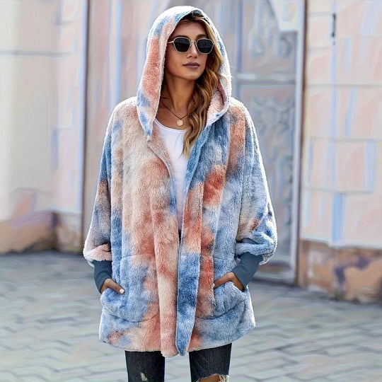 Damen Kapuzenjacke aus kuscheligem Teddyfell EB