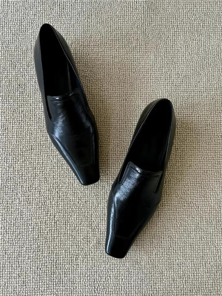Damen edle Leder Loafers EB