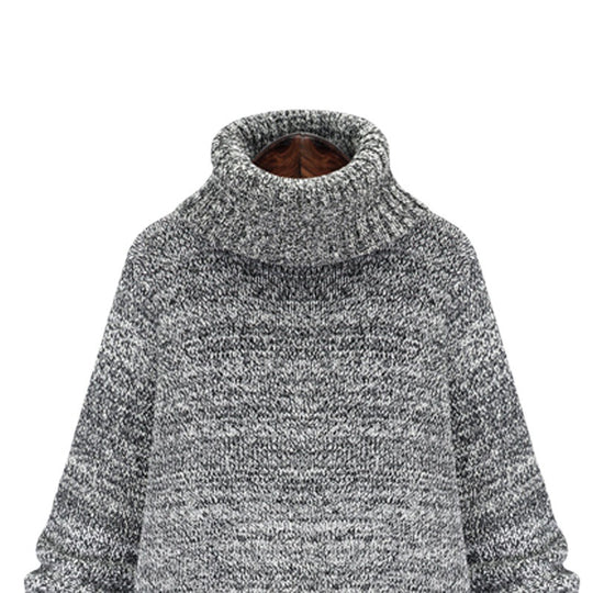 Damen Strickkleid mit hohem Kragen und lässiger Passform EB
