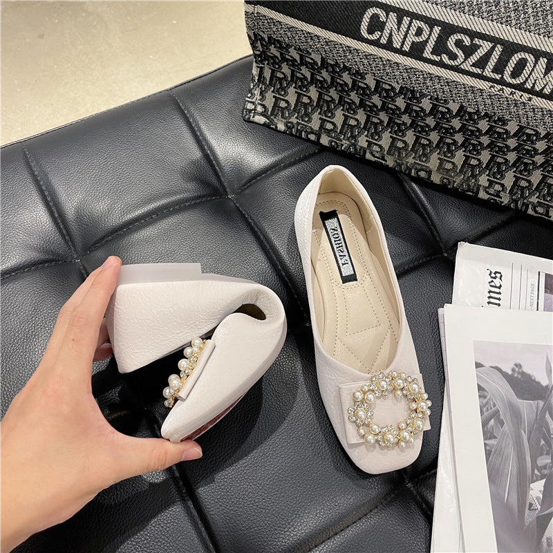Damen Ballerinas mit perlenbesetztem Dekor EB