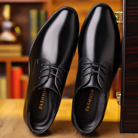 Herren Elegante Leder Schnürschuhe mit rutschfester Sohle und atmungsaktivem Innenfutter EB