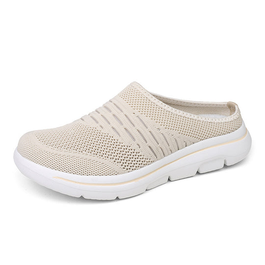 Damen nan atmungsaktive Strick-Slipper Clog mit orthopädischem Memory-Schaum-Fußbett EB