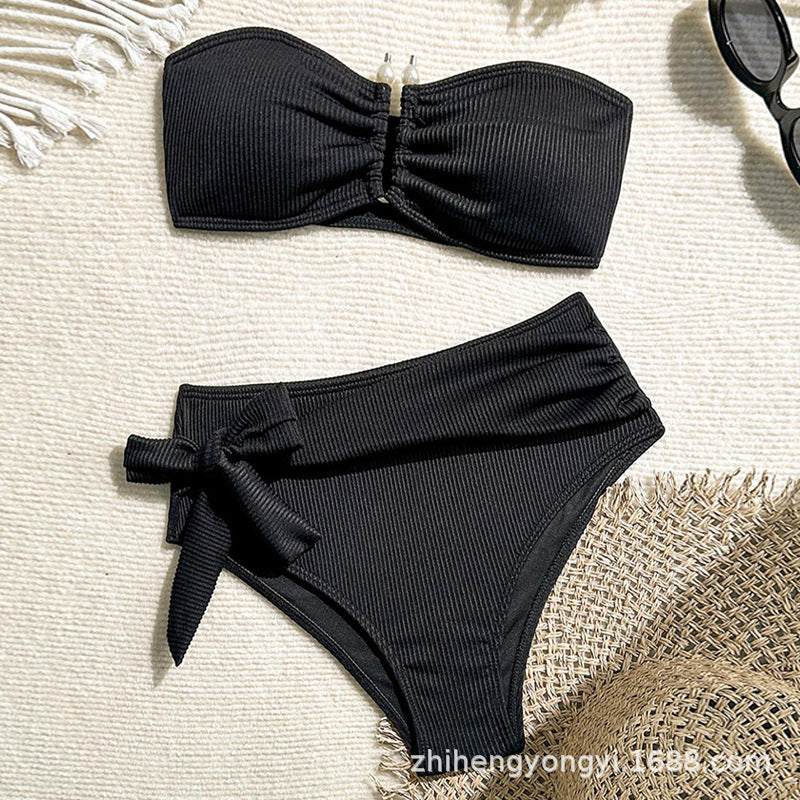 Damen Bandeau-Bikini mit modernem Wickelbund EB