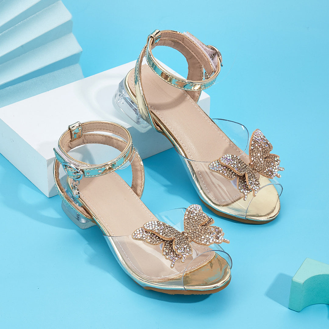 Mädchen Bunte Sandalen mit funkelnder Schmetterlingsapplikation EB