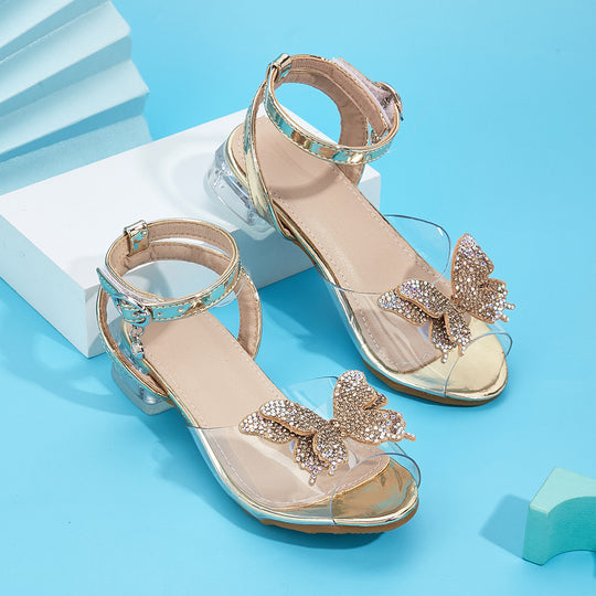 Mädchen Bunte Sandalen mit funkelnder Schmetterlingsapplikation EB