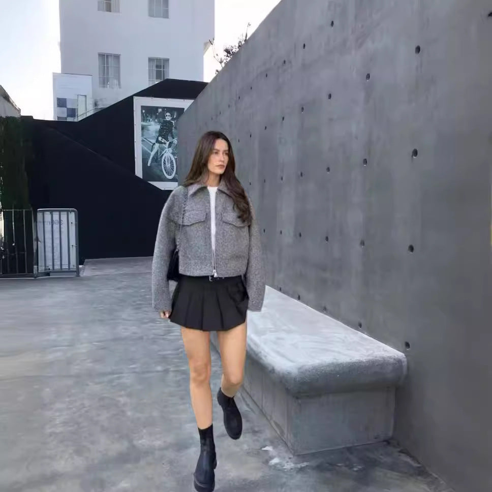 Damen Modische Jacke aus hochwertigem Material mit strukturiertem Schnitt EB