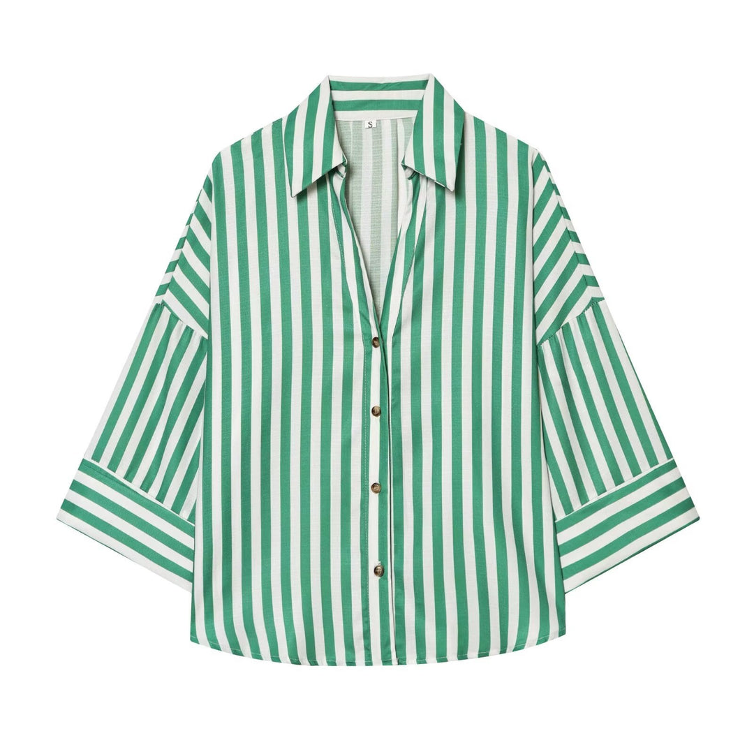 Damen Hemdblusenshirt mit lässigem Schnitt und eleganten 3/4-Ärmeln EB