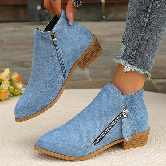 Damen Ankle Boots mit asymmetrischem Reißverschluss von EB