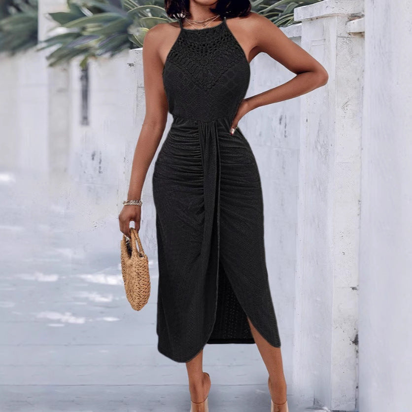 Damen Maxikleid mit geflochtenem Detail und elegantem Taillenschnitt EB