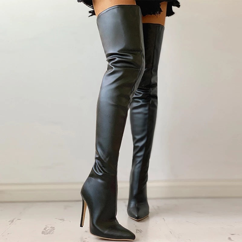 Heidi-Mode | Überknee Stiefel mit Ener Ferse und Reißverschluss