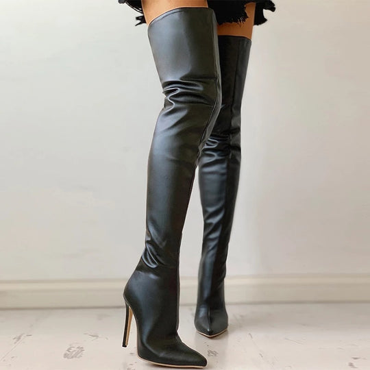 Heidi-Mode | Überknee Stiefel mit Ener Ferse und Reißverschluss