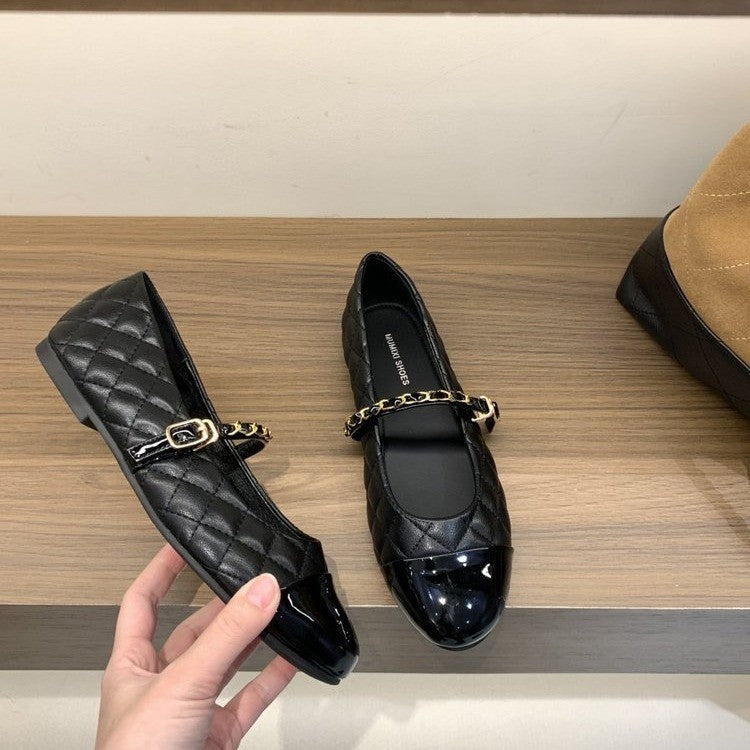 Damen Elegante Mary Jane Ballerinas mit modischem Riemchen und komfortablem Fußbett EB