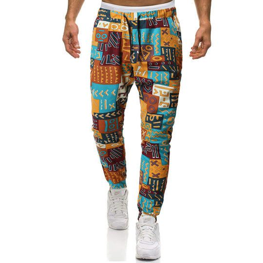 Herren Cargohose mit urbanem Print und elastischem Bund EB