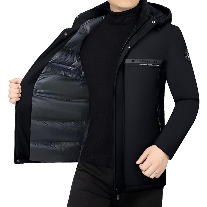 Herren Wattierte Stehkragenjacke mit wasserabweisender Oberfläche und Reißverschlusstaschen EB
