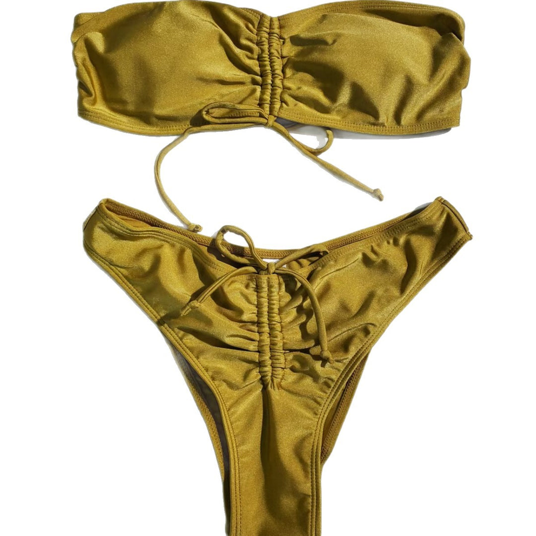 Damen Bandeau-Bikini mit verstellbaren Rüschen EB