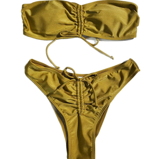 Damen Bandeau-Bikini mit verstellbaren Rüschen EB