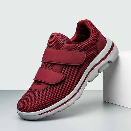 Damen Sportliche Klettverschluss Sneaker mit atmungsaktiver Oberflächenstruktur EB